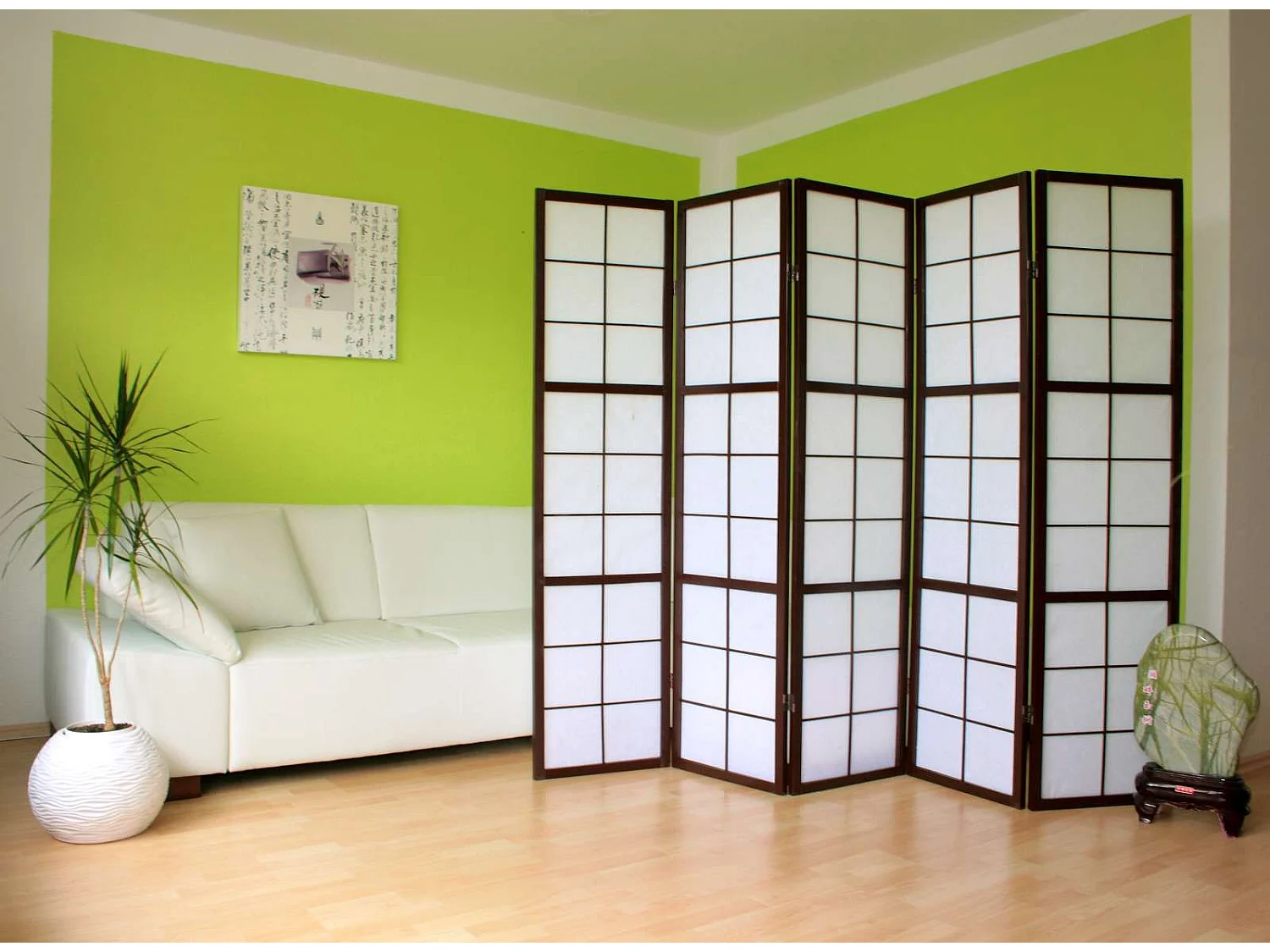 Biombo 175x220x2.2 cm negro Shoji