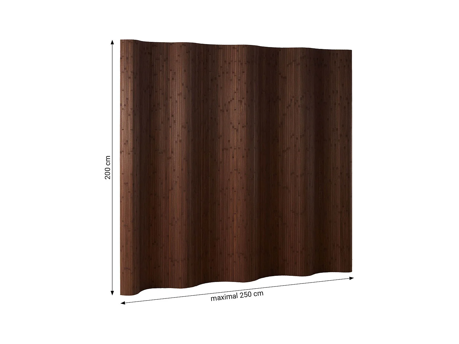 Paravent 200x250 cm Marron Foncé en Bambou