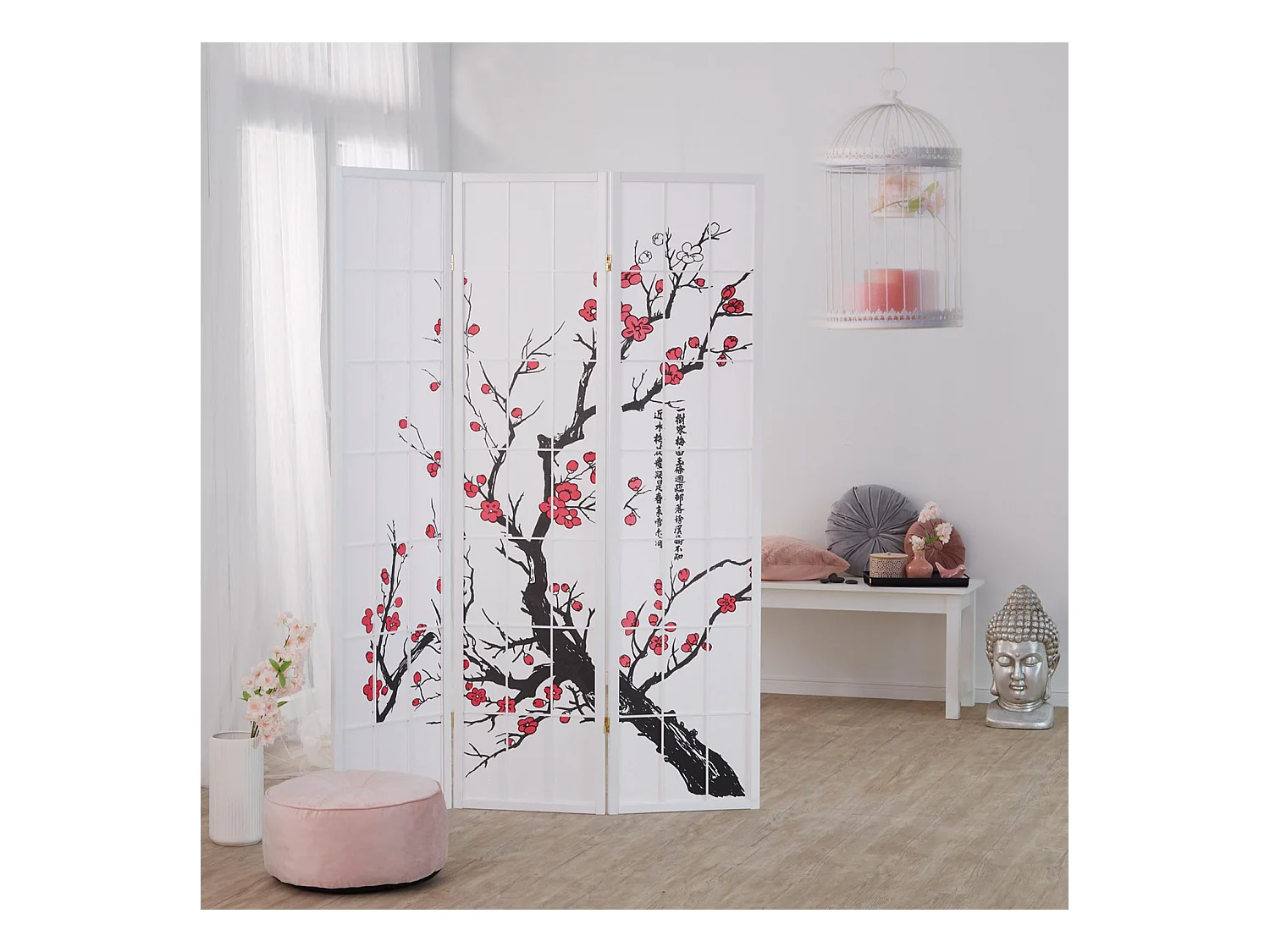 Paravent 179 cm Blanc