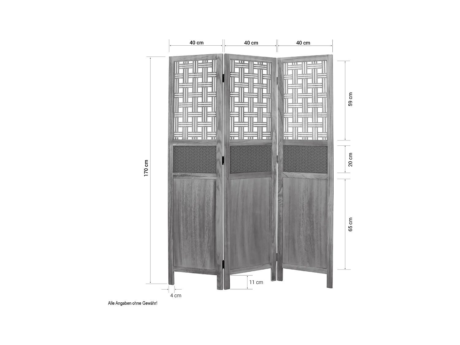 Paravent 170x120x1.7 cm Marron