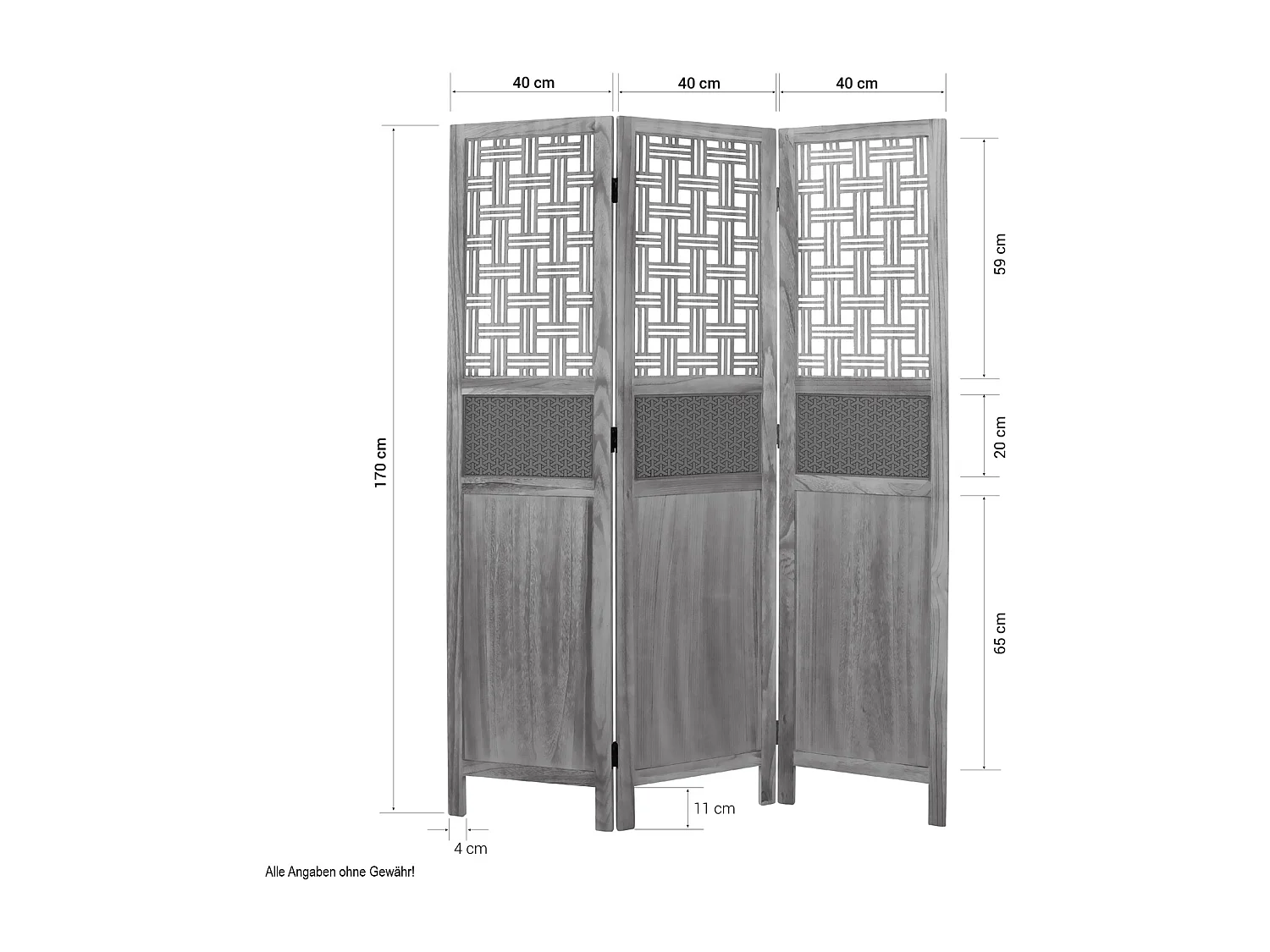 Kamerscheider 170x120x1,7 cm Bruin