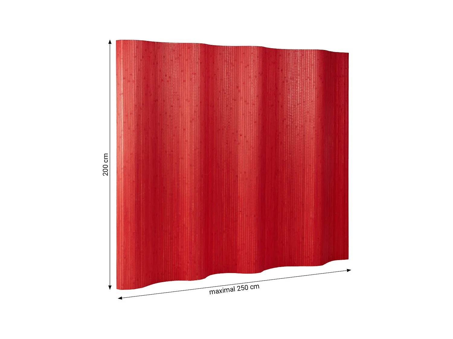 Paravent 200x250x0,3 cm rouge