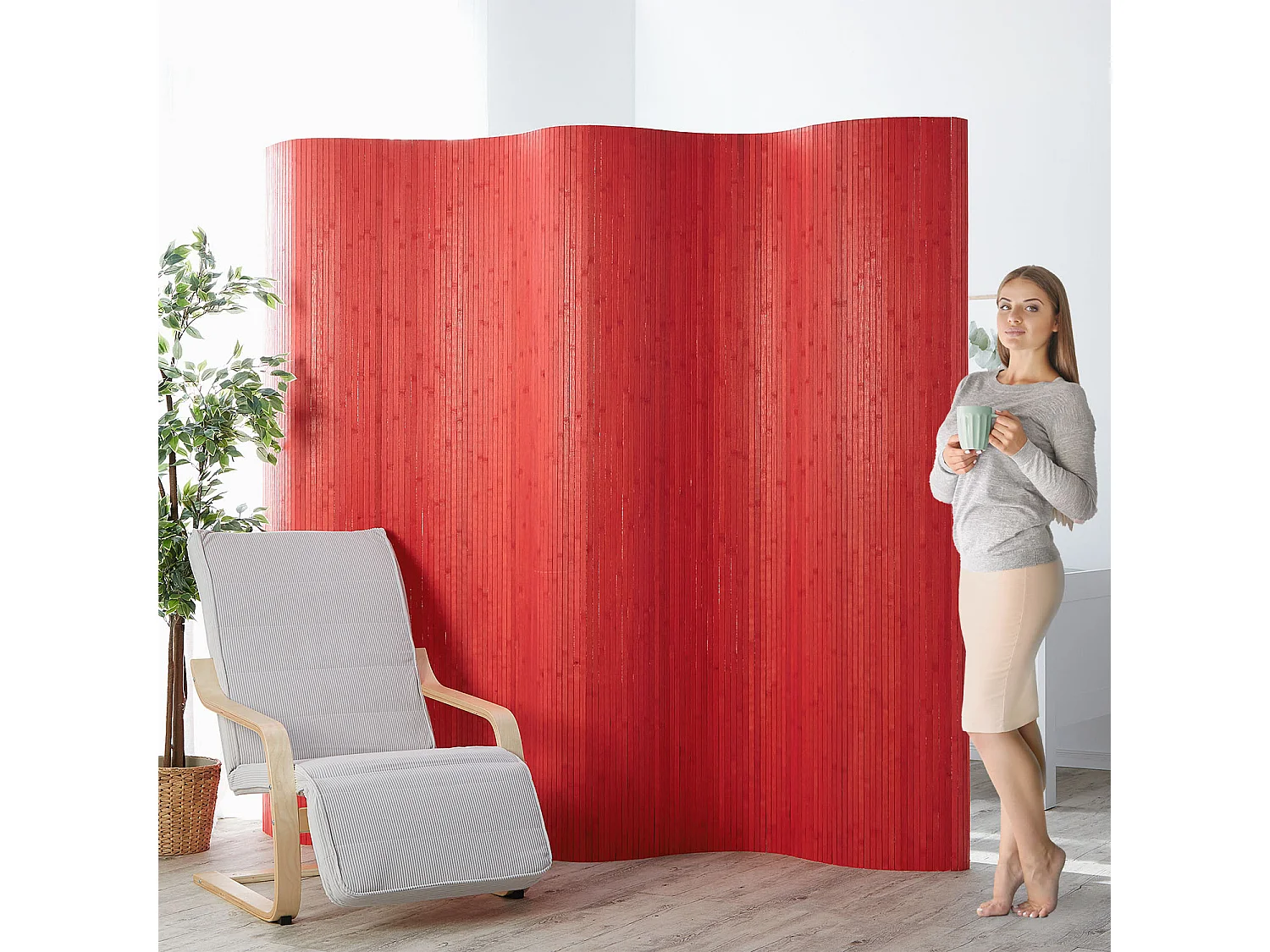 Kamerscheider 200x250x0,3 cm rood