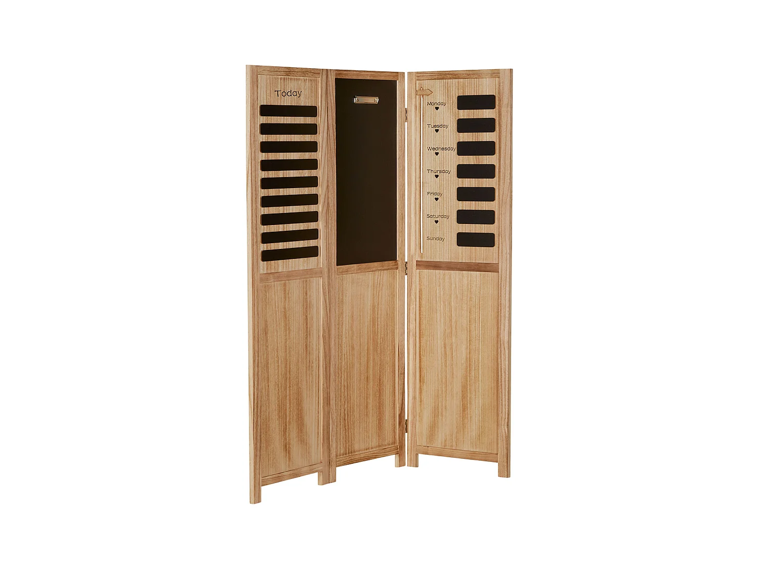 Paravent diviseur de pièce 170x120x2 cm en bois naturel