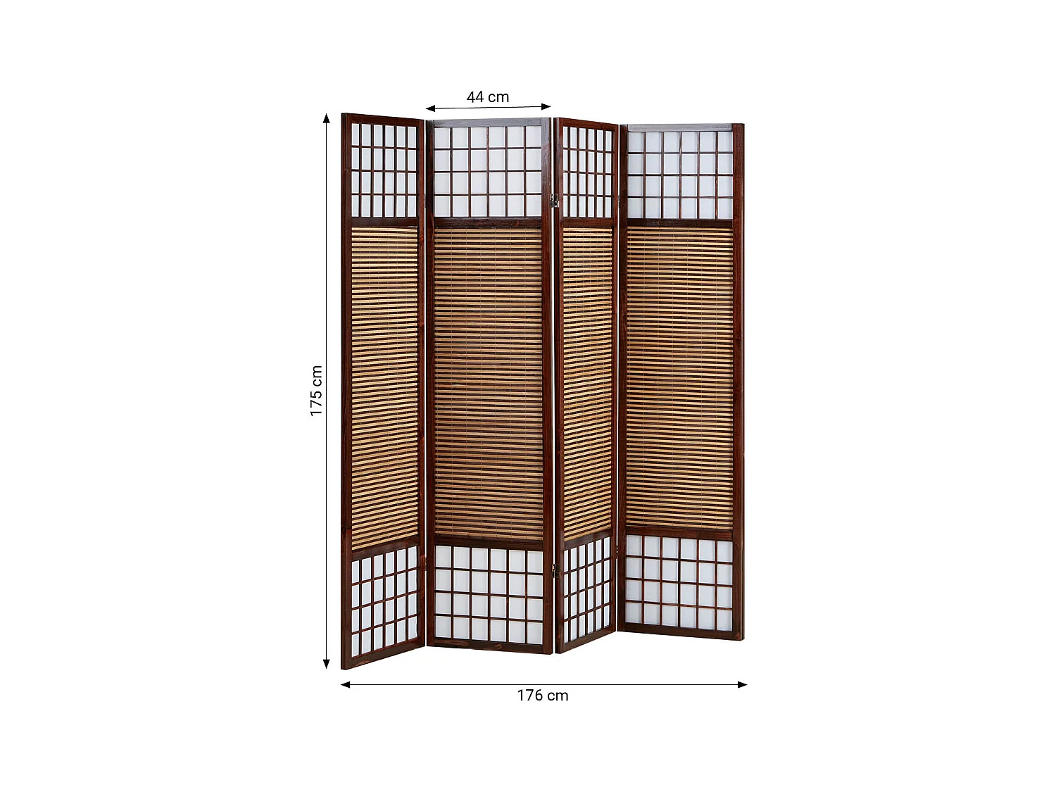 Paravent, Séparateur de pièce 175x176x2.2 cm Marron