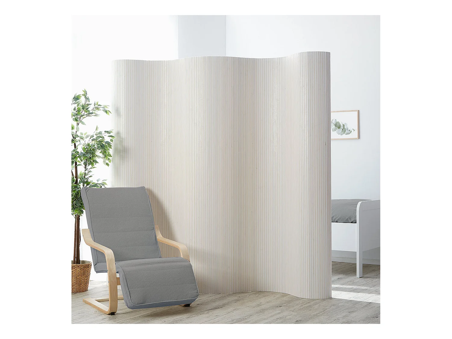 Paravent 200x250x0,3 cm blanchi