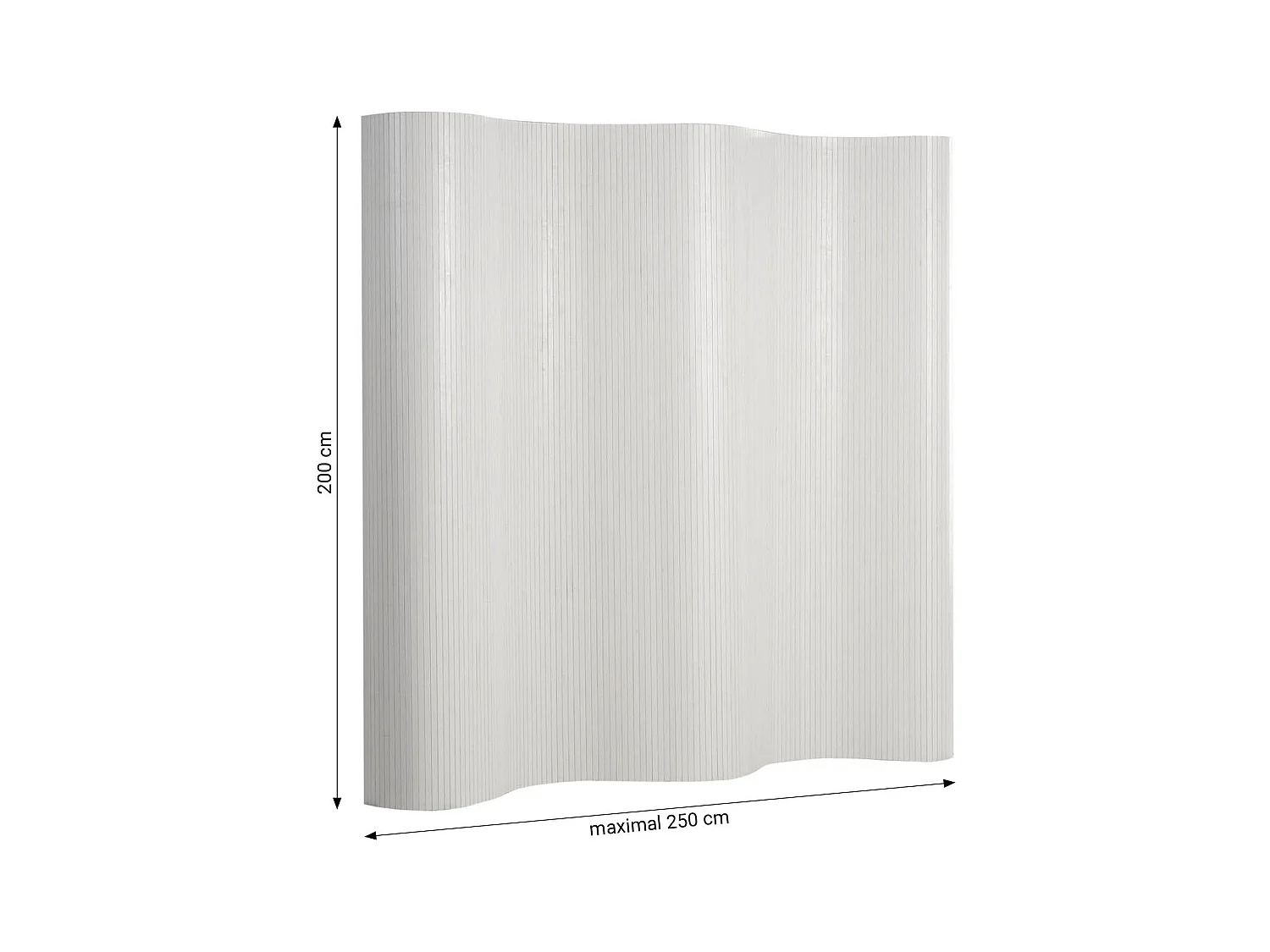 Paravent 200x250x0,3 cm blanchi