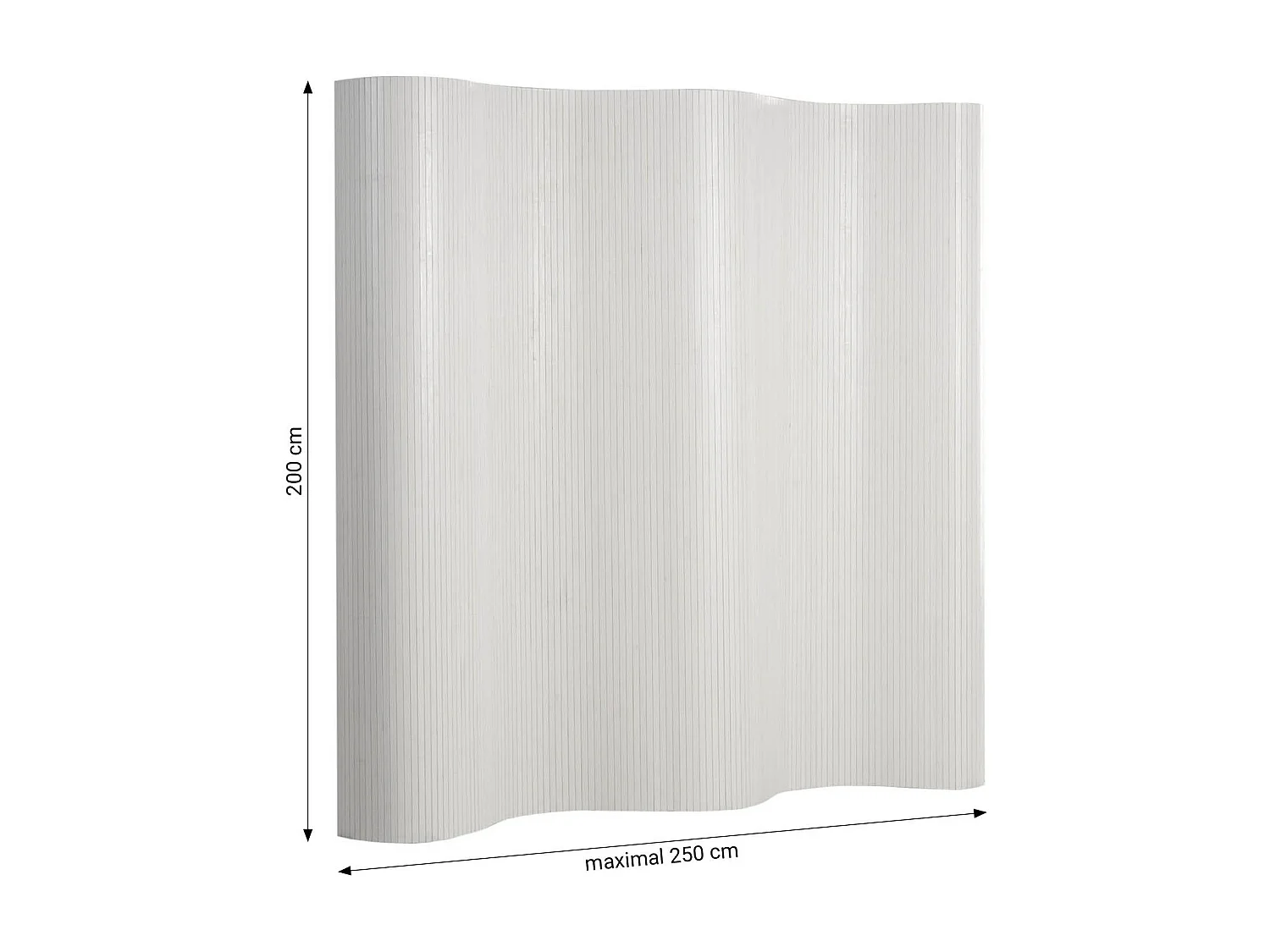 Kamerscherm 200x250x0,3 cm wit gewassen