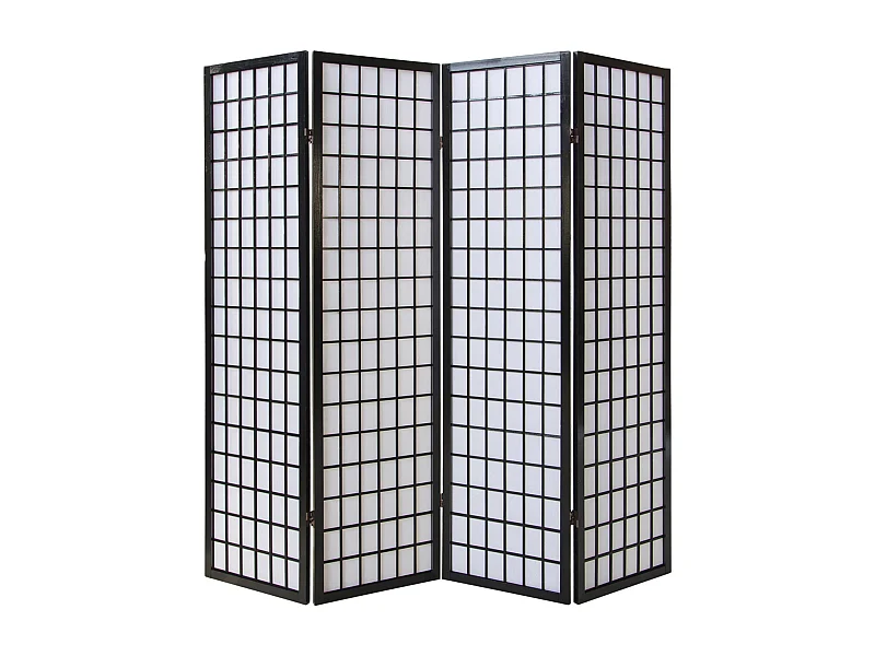 Raumteiler 175x176x2,2 cm Schwarz Shoji