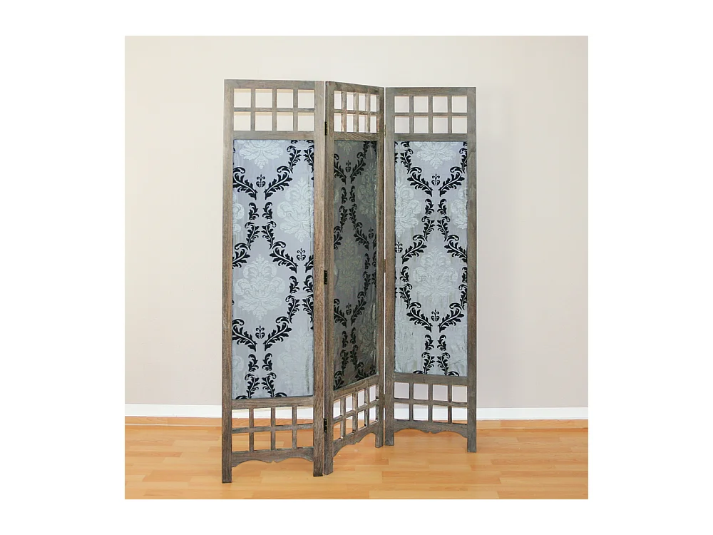 Paravent 170x120x2 cm Motif Marron Gris