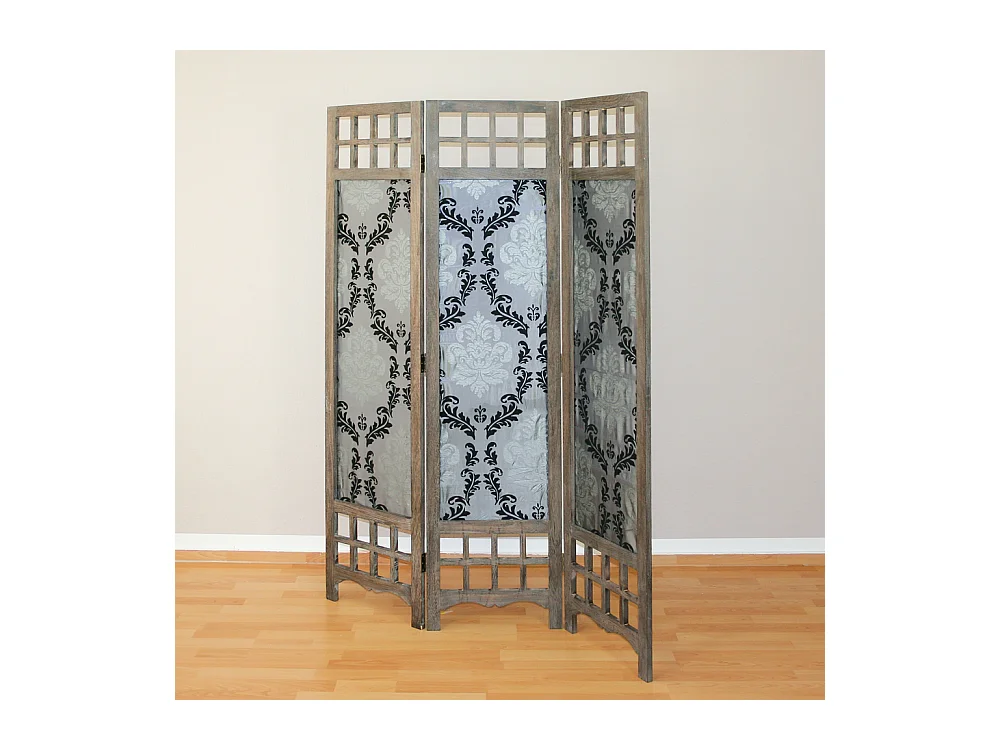 Paravent 170x120x2 cm Motif Marron Gris