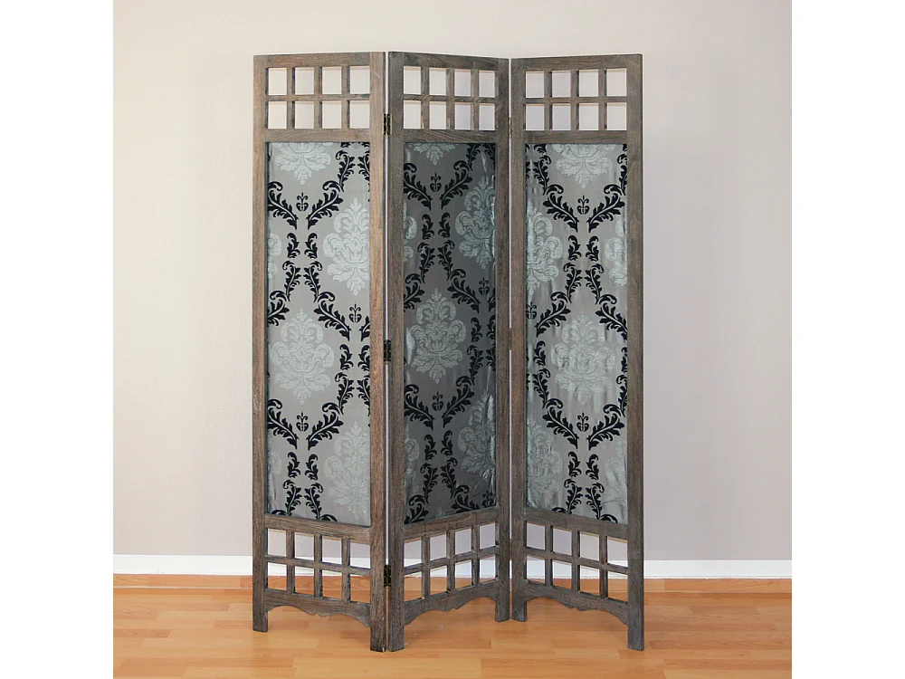 Separador de habitación 170x120x2 cm Marrón Gris con patrón