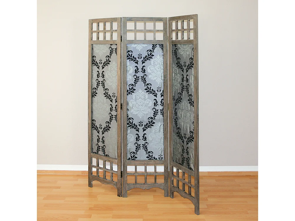 Separador de habitación 170x120x2 cm Marrón Gris con patrón