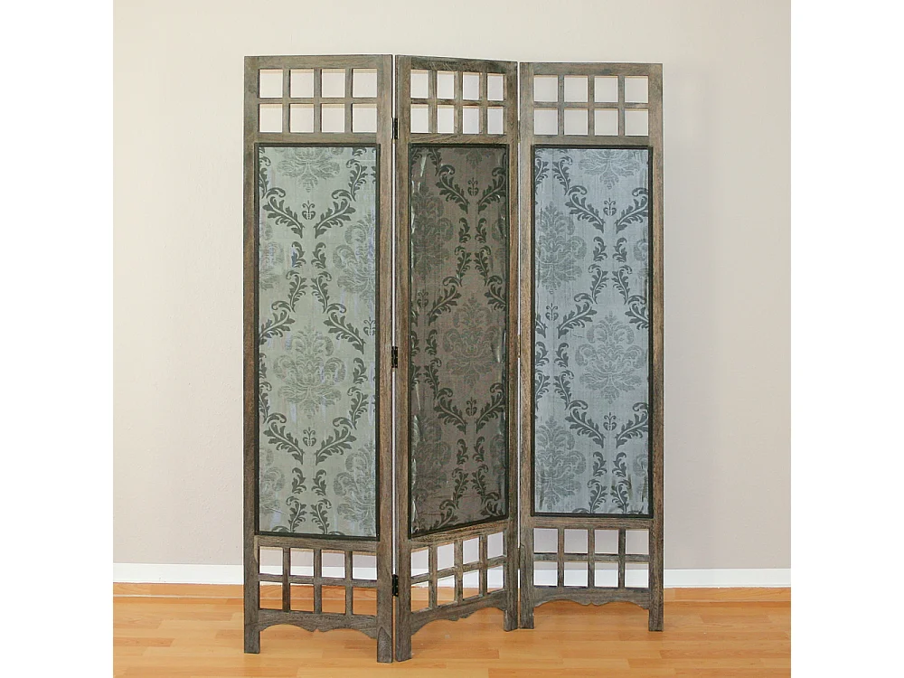 Separador de habitación 170x120x2 cm Marrón Gris con patrón