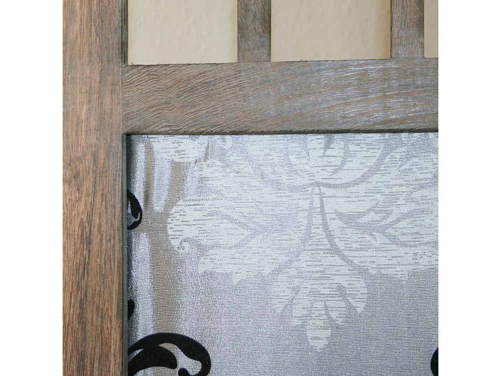 Separador de habitación 170x120x2 cm Marrón Gris con patrón