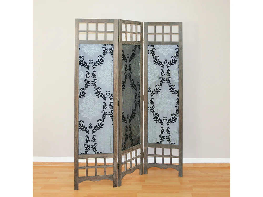 Separador de habitación 170x120x2 cm Marrón Gris con patrón