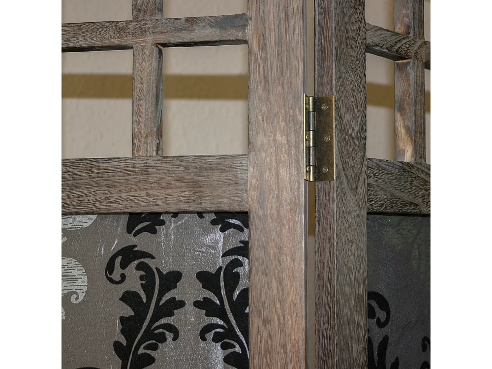 Separador de habitación 170x120x2 cm Marrón Gris con patrón