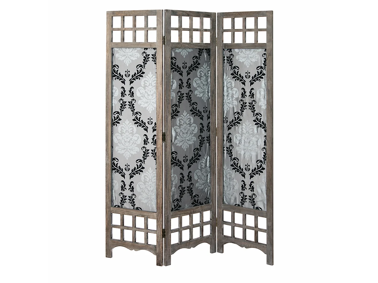 Separador de habitación 170x120x2 cm Marrón Gris con patrón