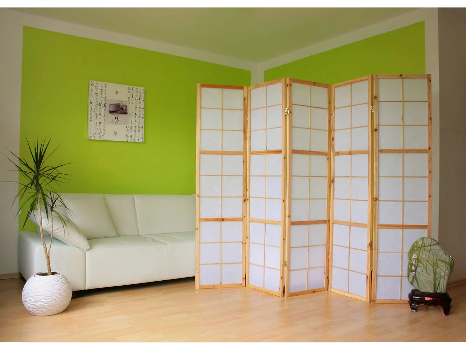 Raumteiler 220x2,2x175 cm Natur Shoji