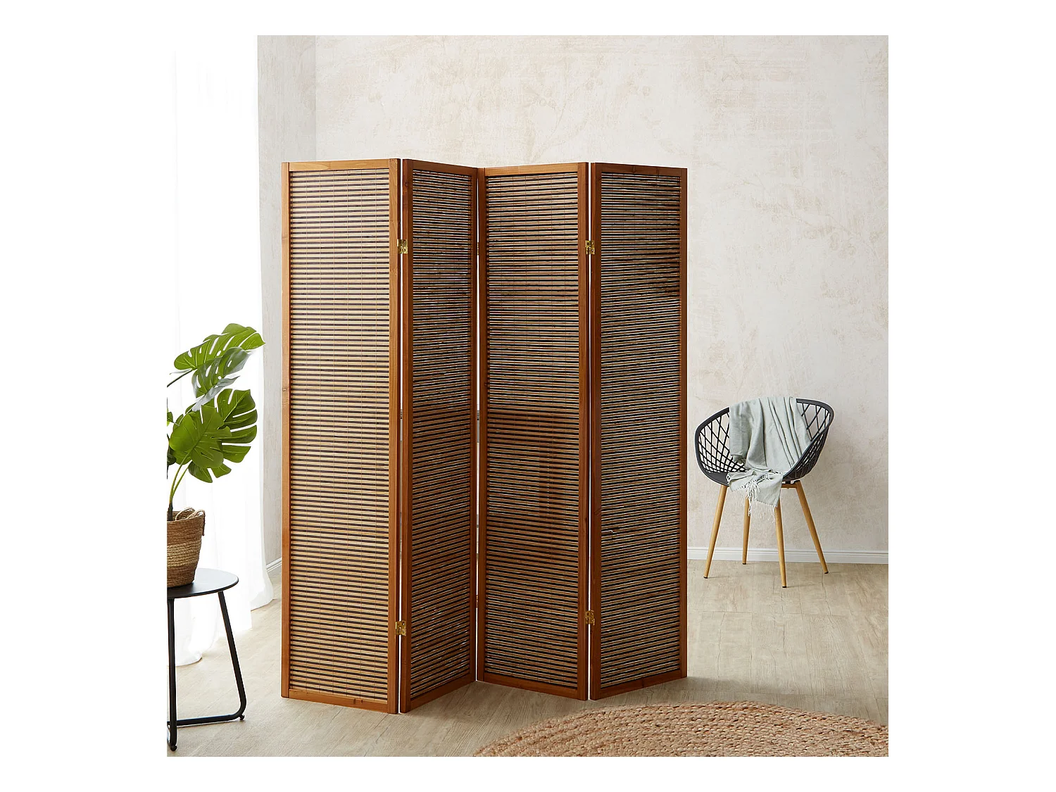 Paravento 176x2,2x175 cm Marrone