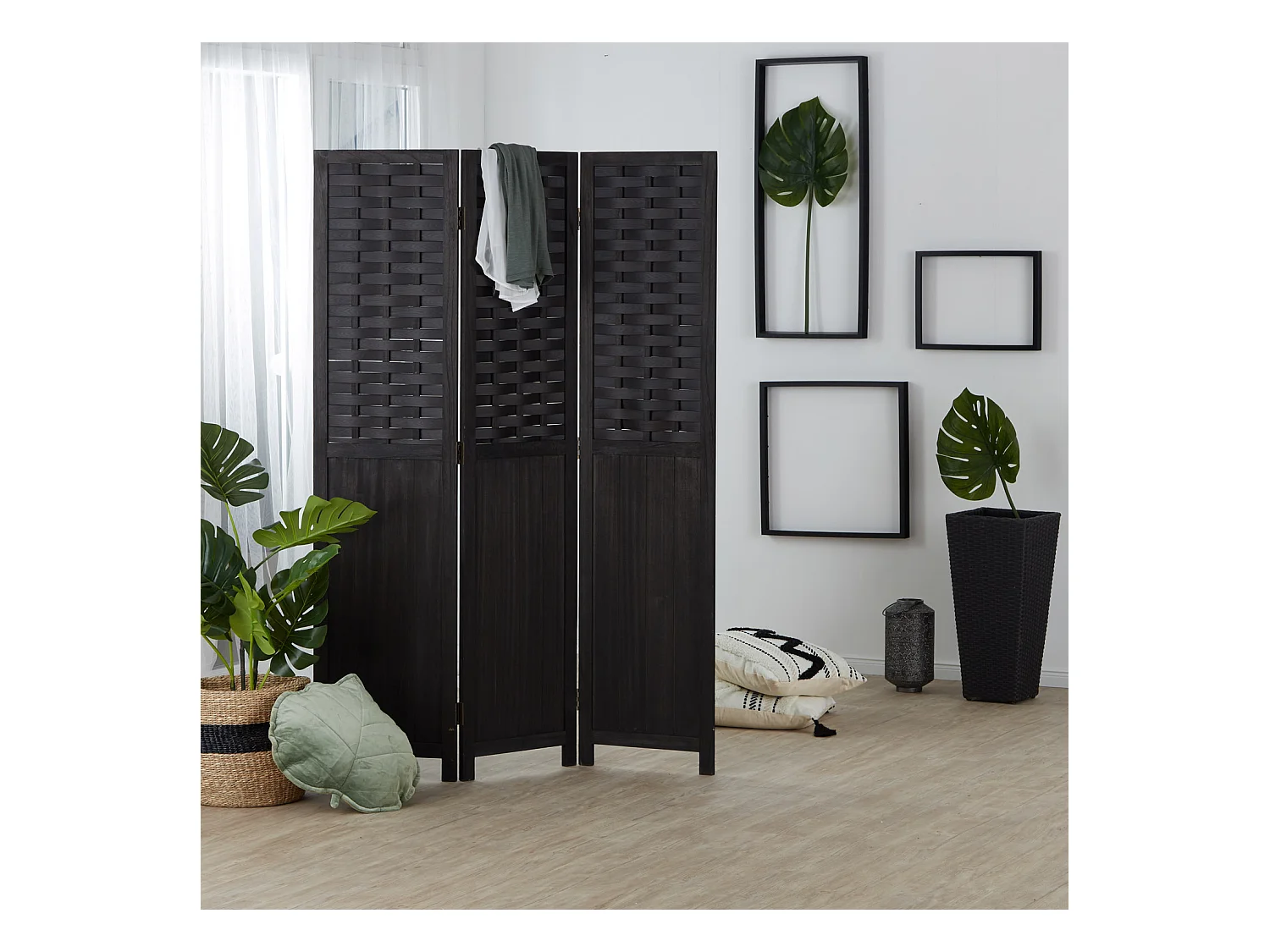 Séparateur de pièce 120x2,2x170 cm noir