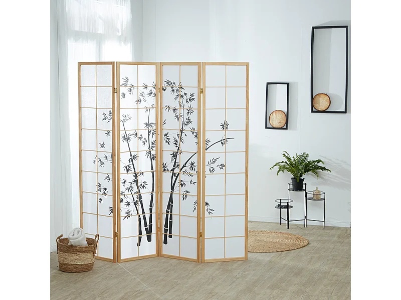Kamerscherm 176x2x179 cm natuurlijk Shoji