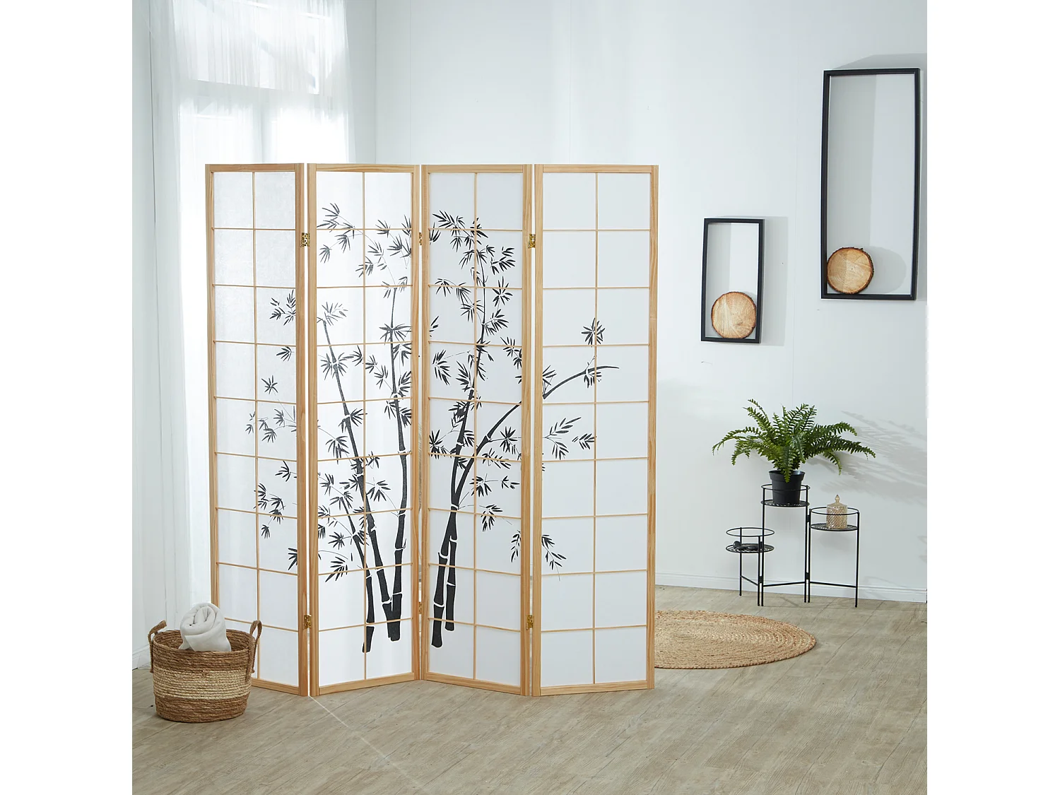 Parawan 176x2x179 cm naturalny Shoji