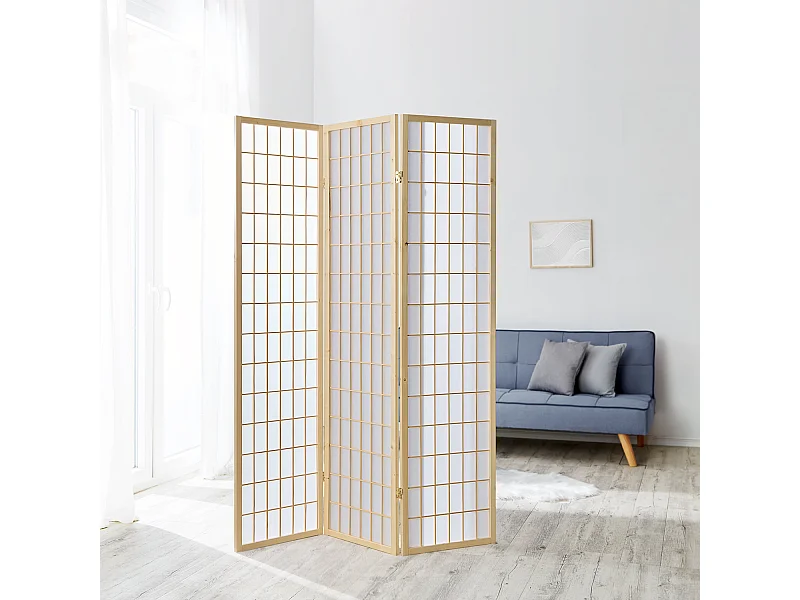 Raumteiler 175x132x2,2 cm Natur Shoji