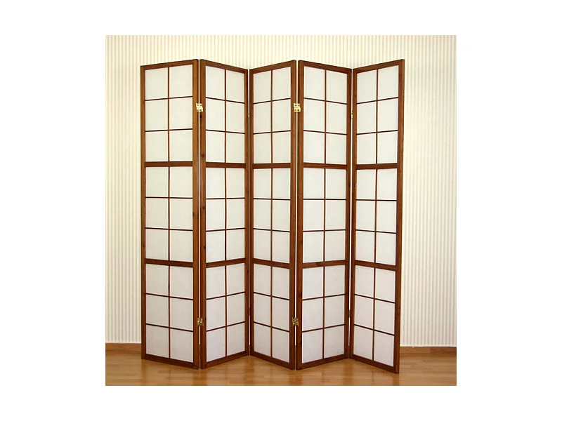 Paravent 220x175x2,2 cm marron Shoji
