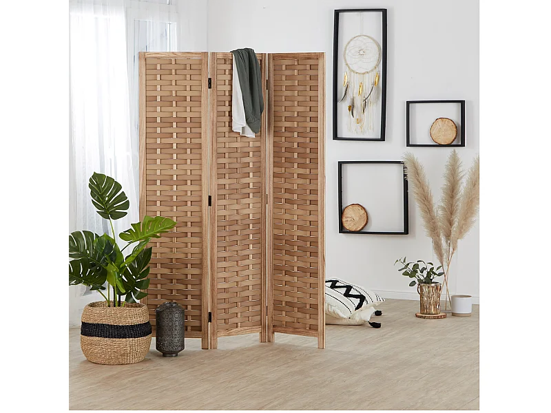 Separador de ambiente 120x2x170 cm natural Biombo