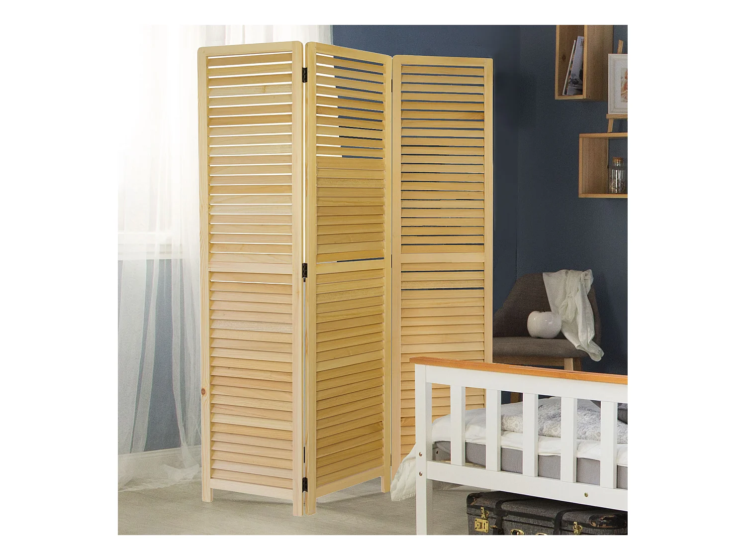 Paravent 120x2x170 cm marron