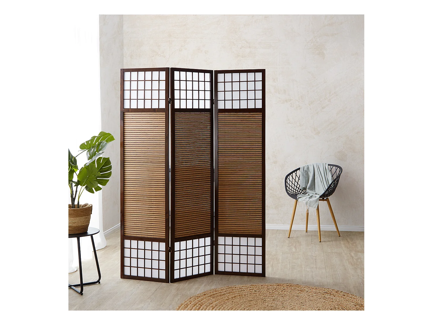 Ruimteverdeler 175x132x2,2 cm bruin