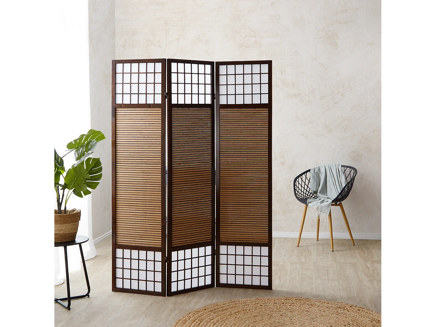 Separador de ambientes 175x132x2.2 cm marrón