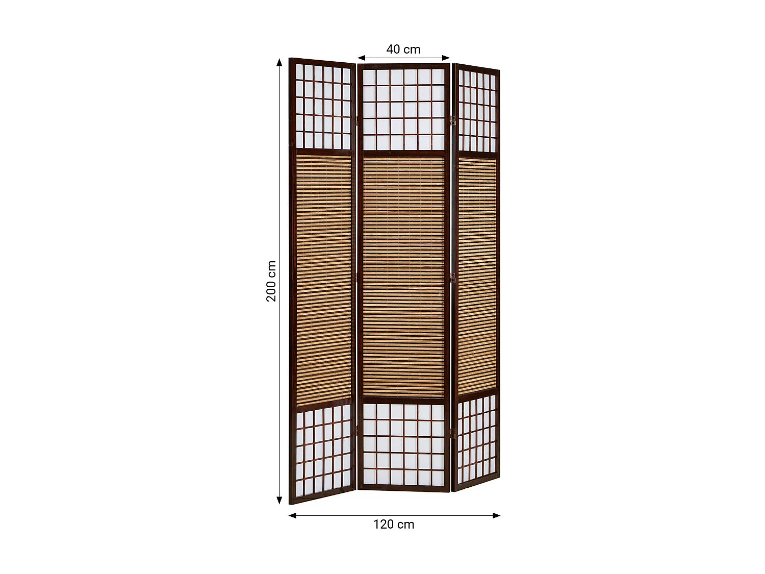 Separador de ambientes 120x200x1.8 cm marrón Shoji