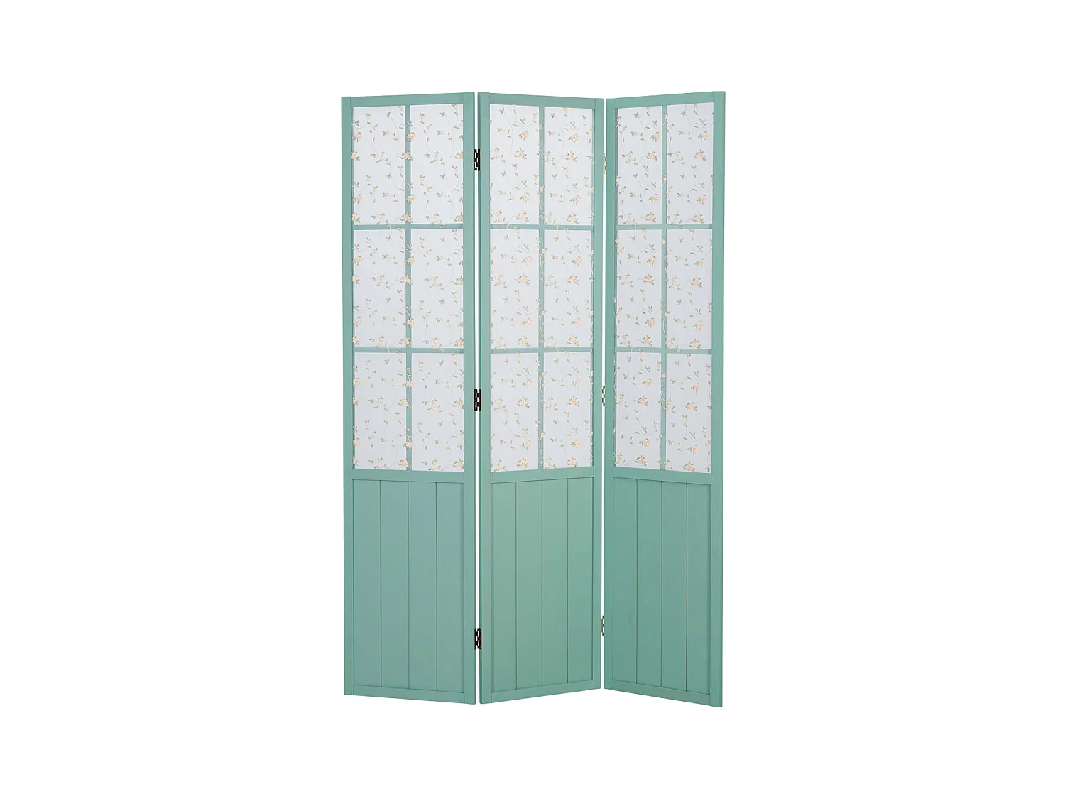 Paravent 170x120x2 cm Turquoise Style Campagnard