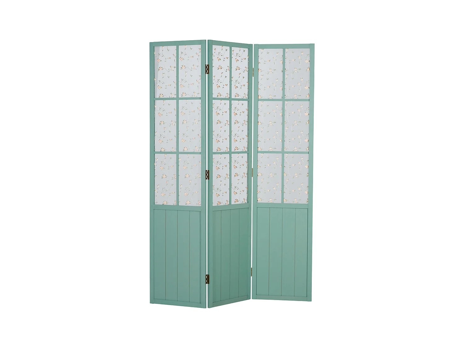 Paravent 170x120x2 cm Turquoise Style Campagnard