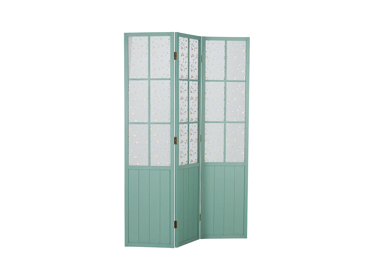 Paravent 170x120x2 cm Turquoise Style Campagnard