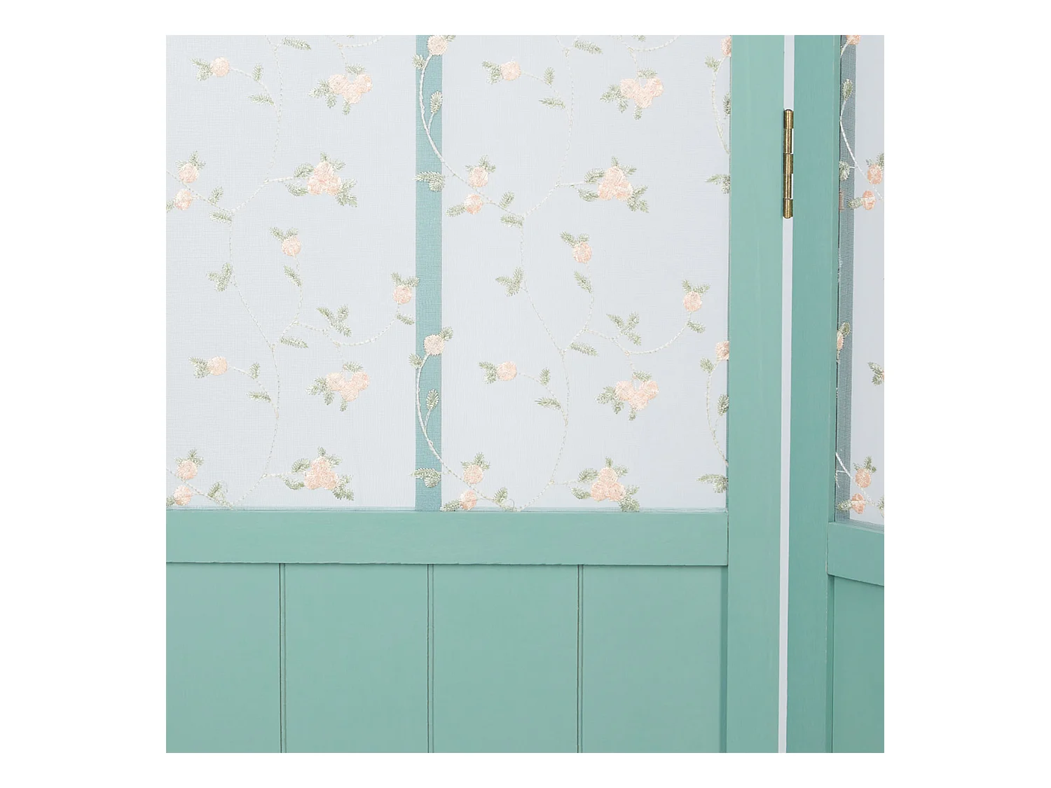 Paravent 170x120x2 cm Turquoise Style Campagnard