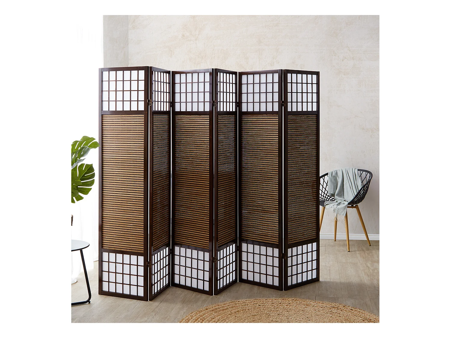 Paravent 264x2,2x175 cm marron