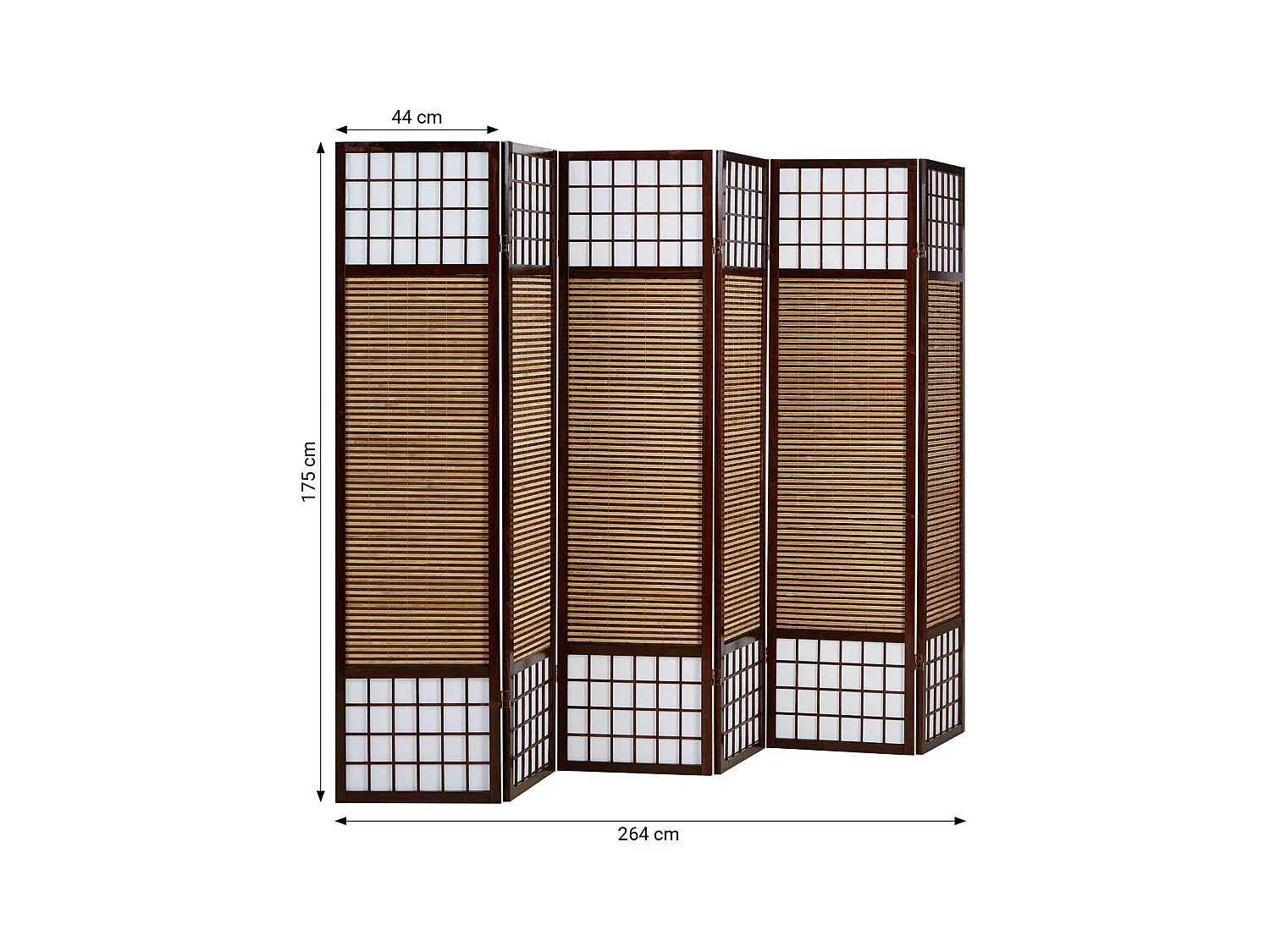 Paravent 264x2,2x175 cm marron