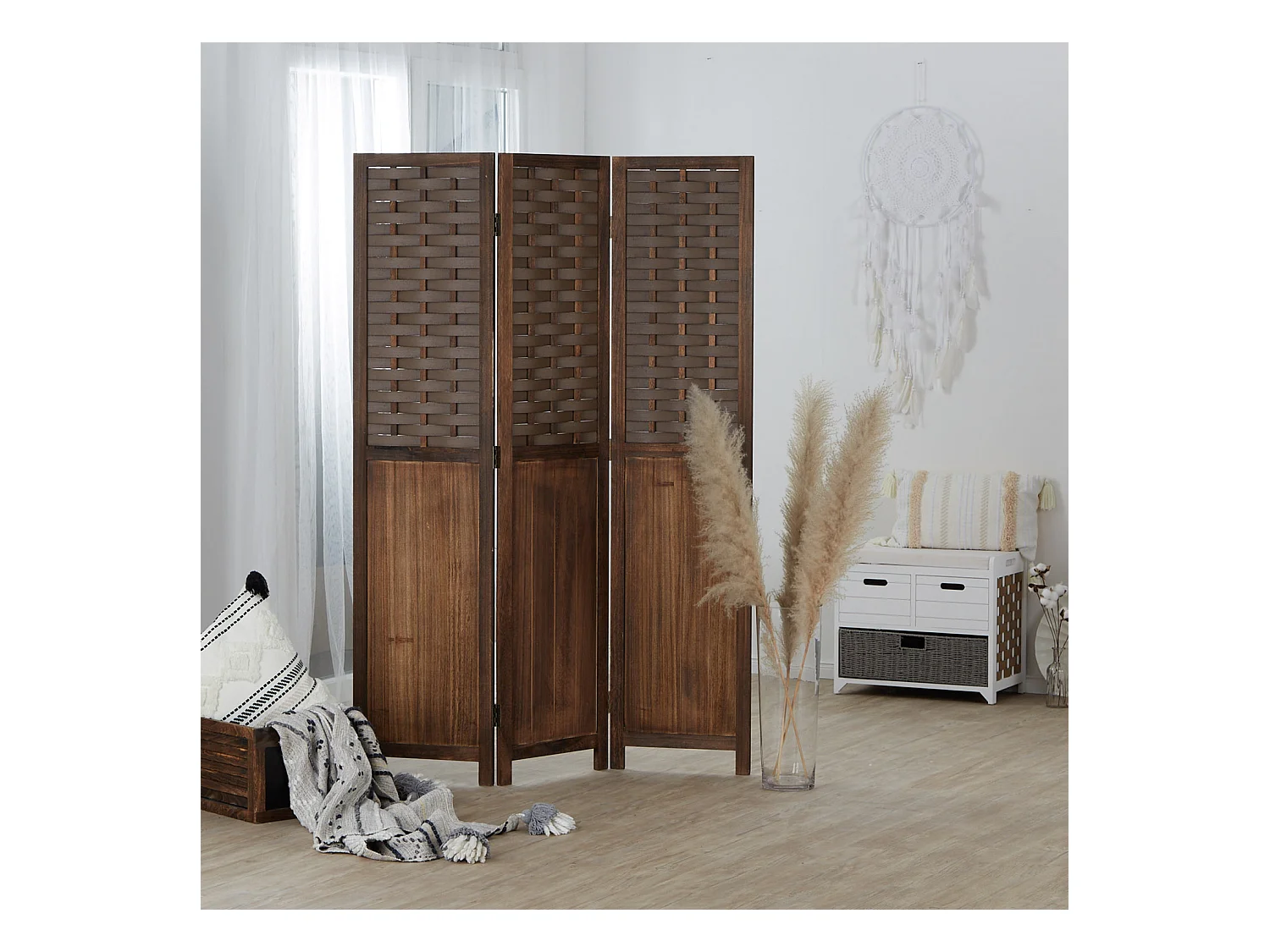 Paravent 170x120x2,2 cm marron