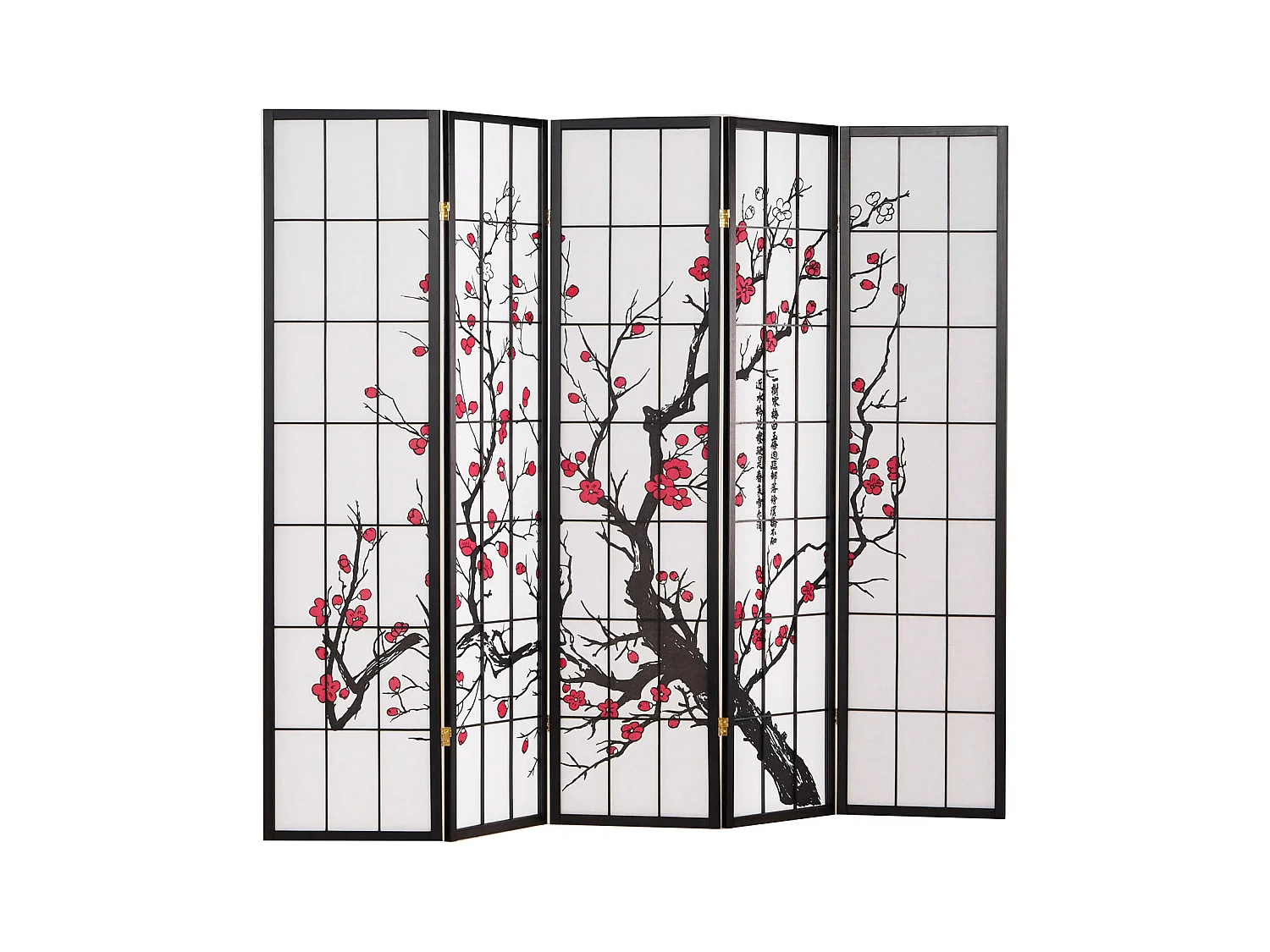 Paravent 220x179x2 cm noir Shoji