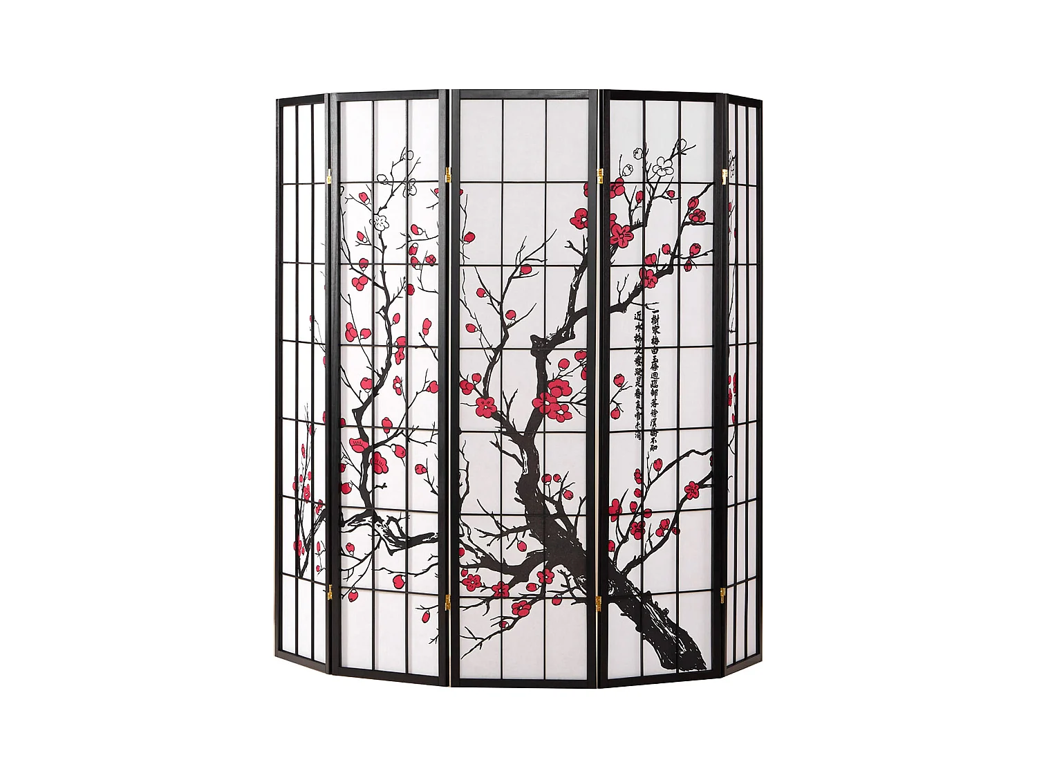 Paravent 220x179x2 cm noir Shoji