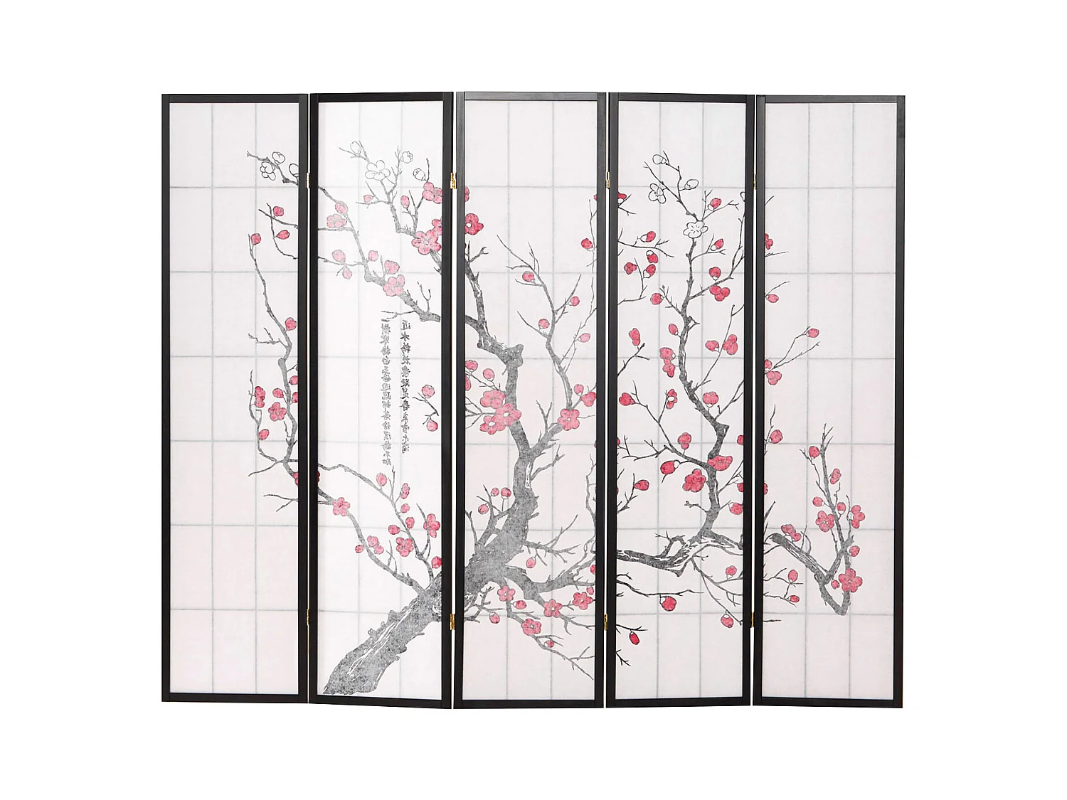 Paravent 220x179x2 cm noir Shoji