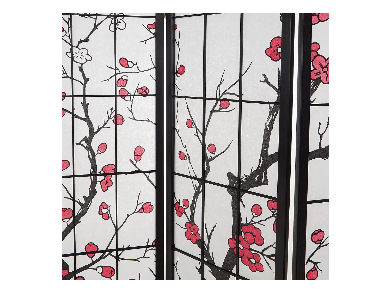 Paravent 220x179x2 cm noir Shoji