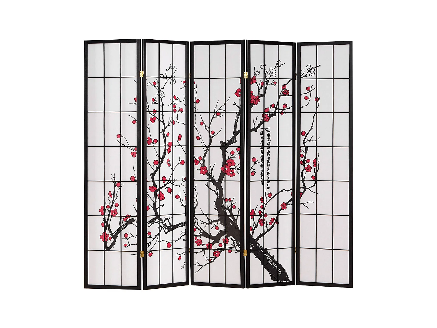 Paravent 220x179x2 cm noir Shoji