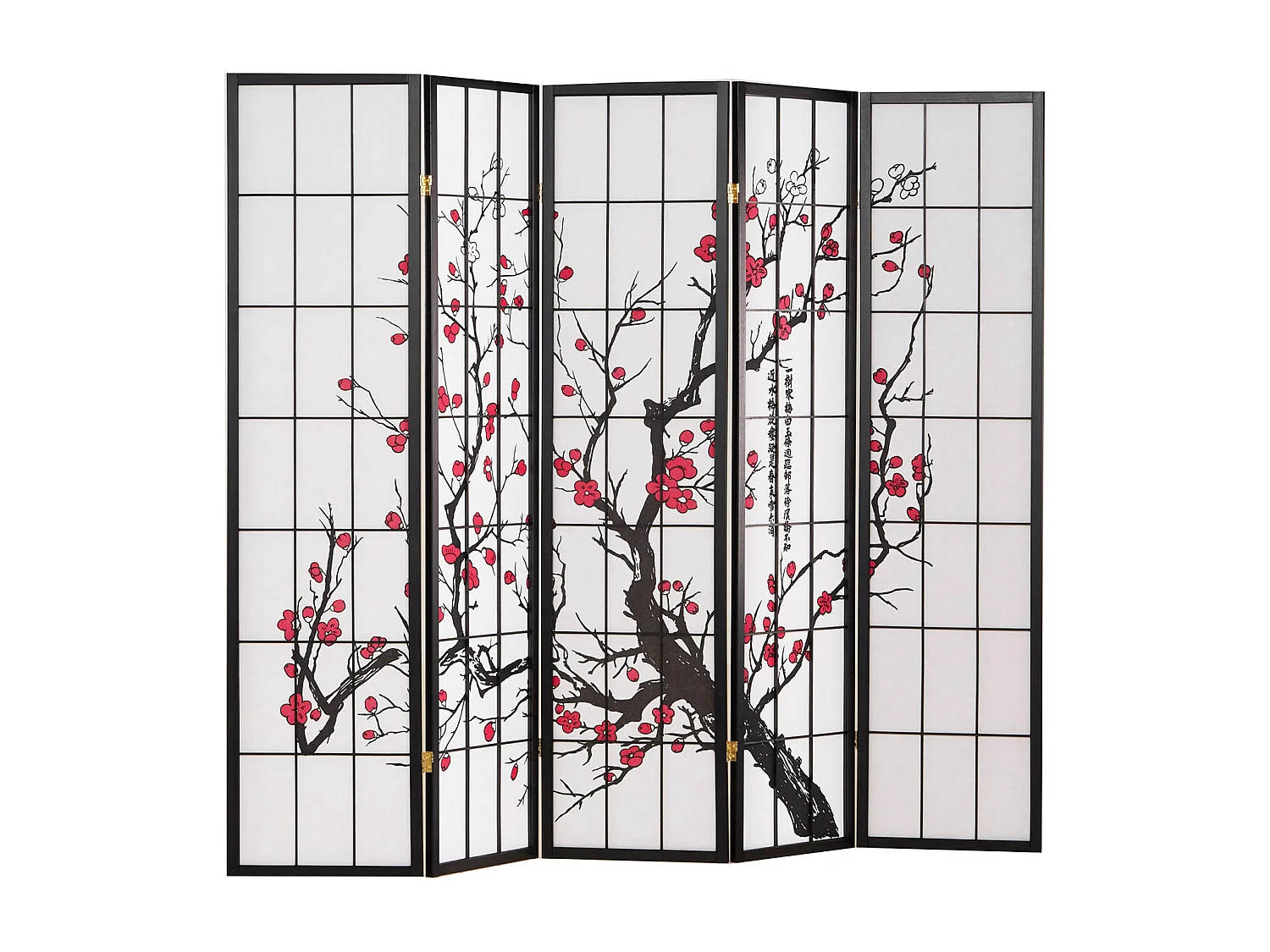 Kamerscherm roomdivider 220x179x2 cm zwart Shoji