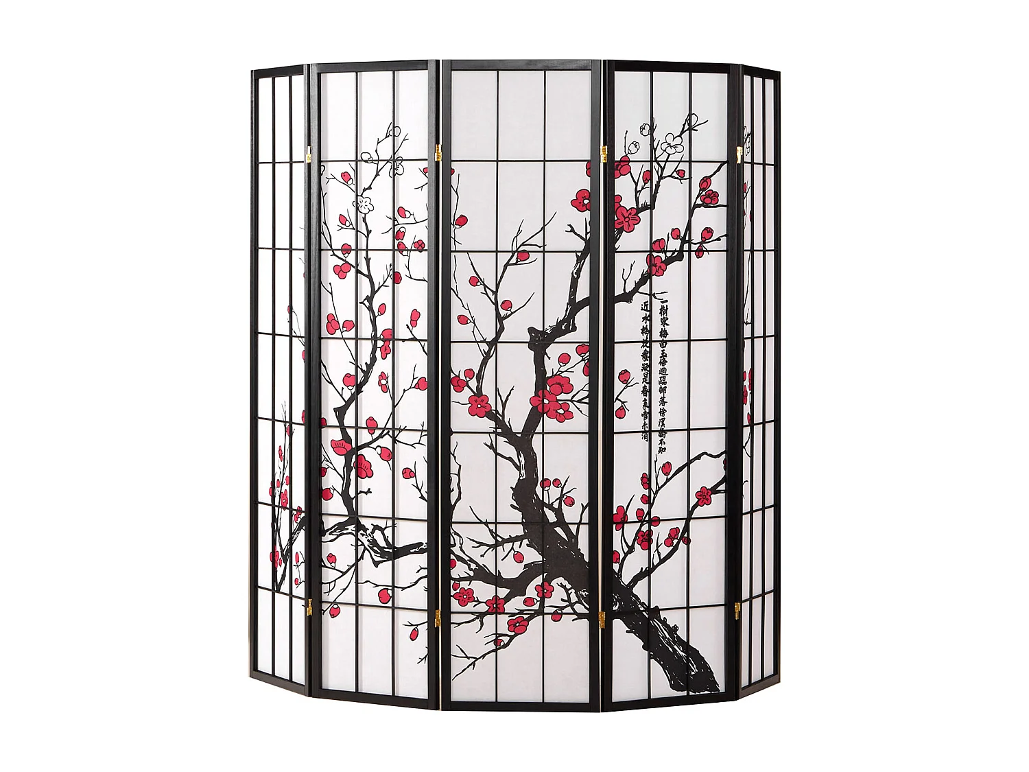 Kamerscherm roomdivider 220x179x2 cm zwart Shoji