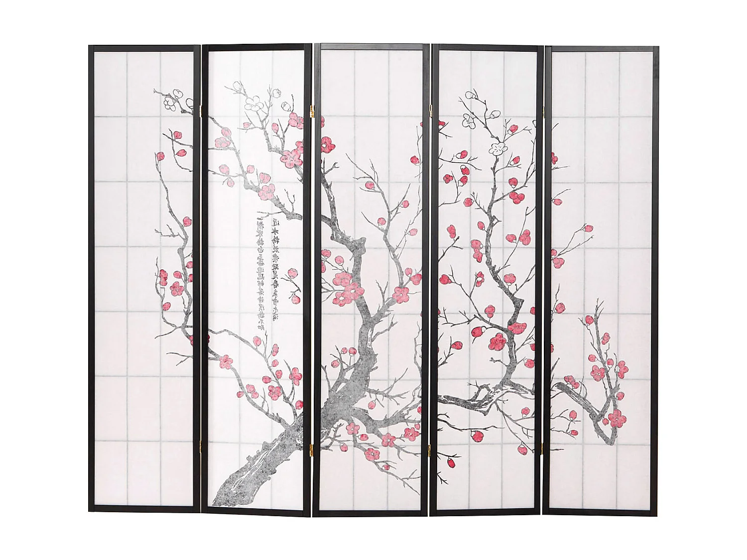 Kamerscherm roomdivider 220x179x2 cm zwart Shoji