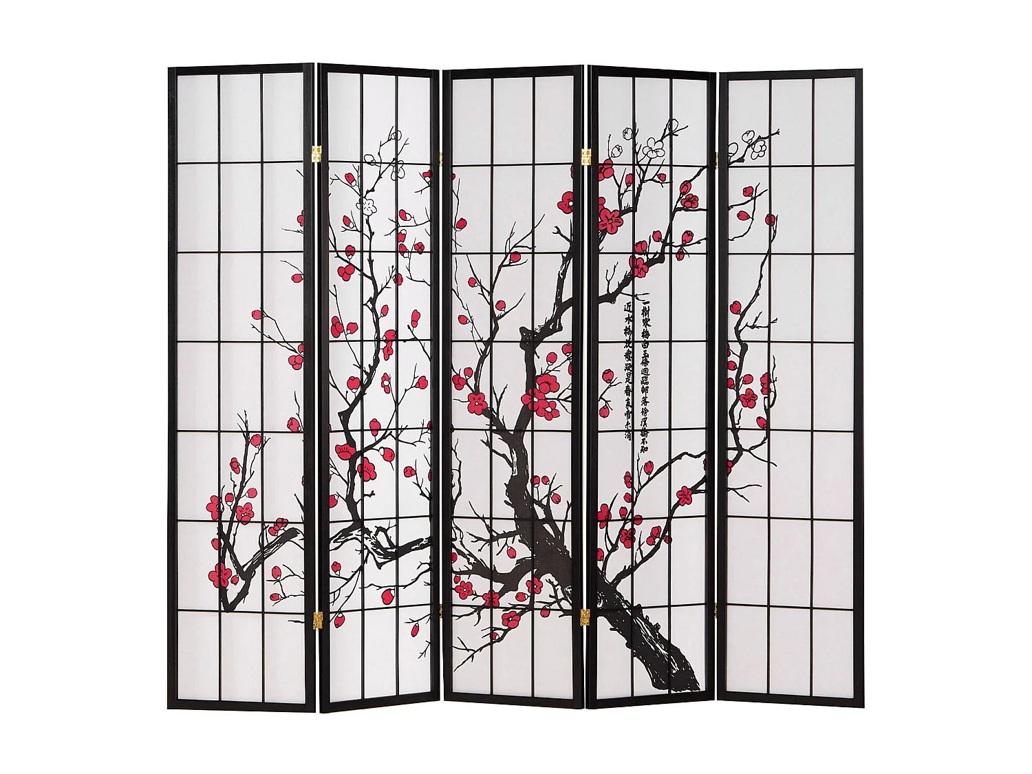 Kamerscherm roomdivider 220x179x2 cm zwart Shoji